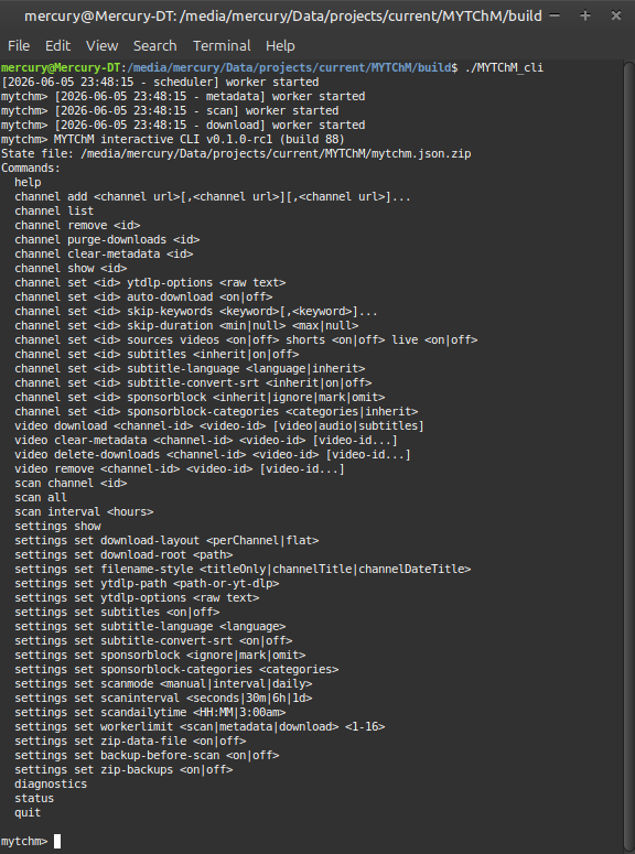 MYTChM, terminal style.